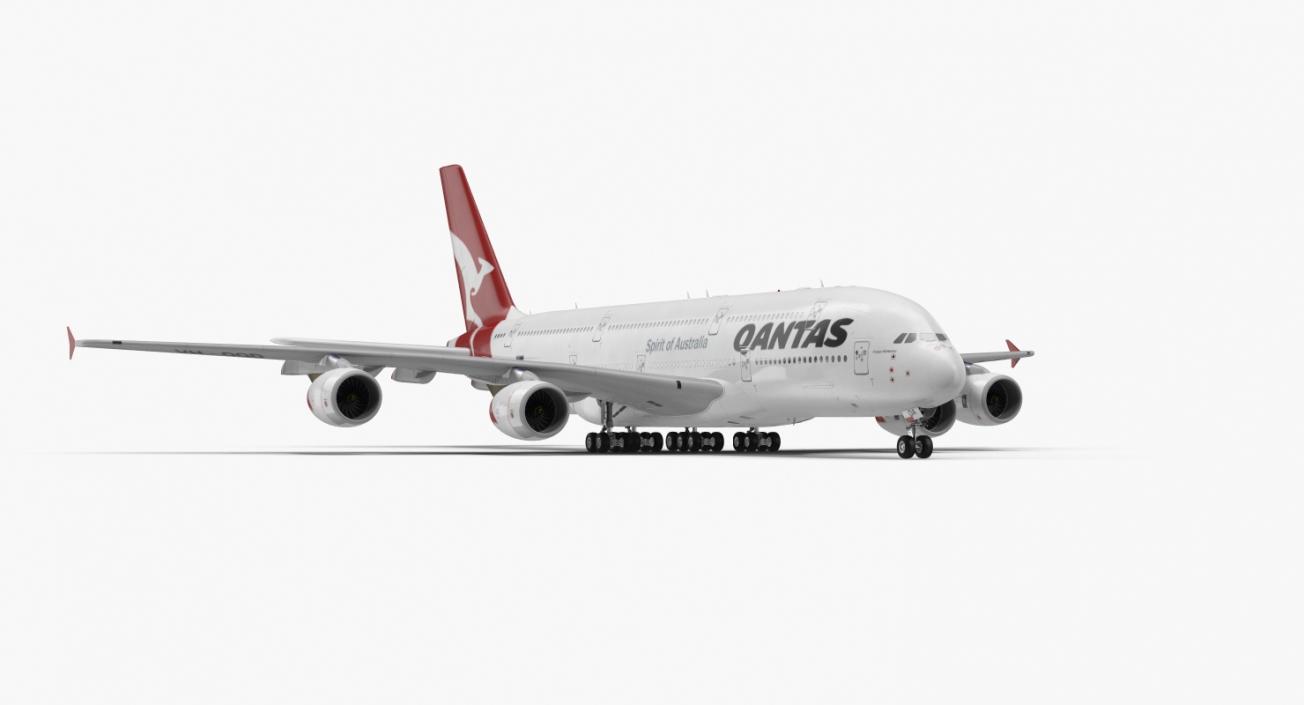 3D Airbus A380-1000 Qantas model